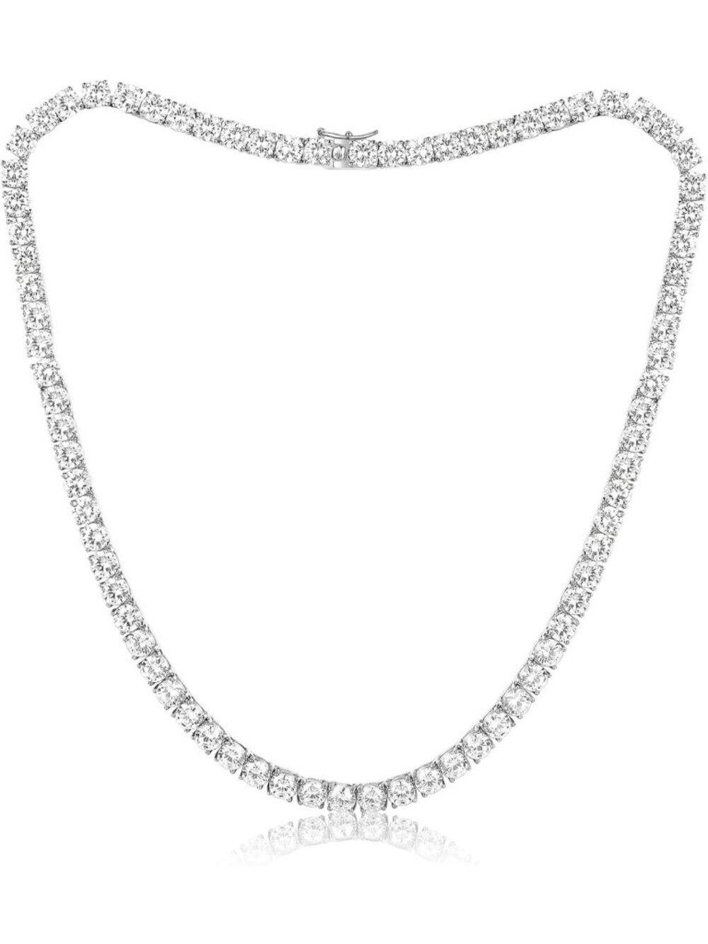 Classic 5mm Tennis Necklace for Women & Men - 18K Gold Plated, CZ Diamond Chain